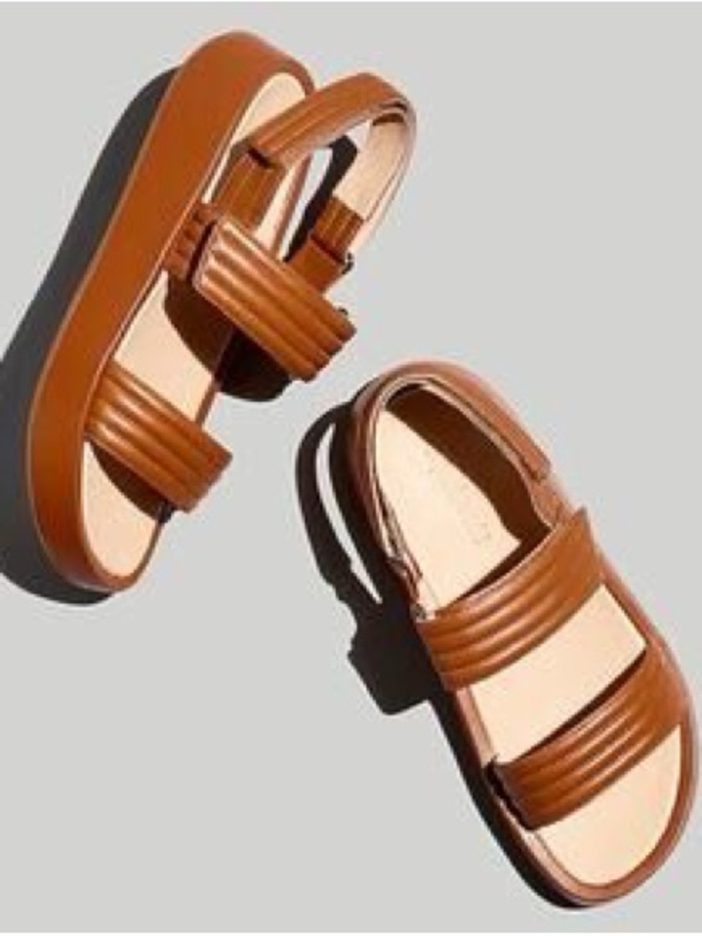 Madewell The Emalee quilted platform sandals in English Saddle